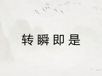 转瞬即是