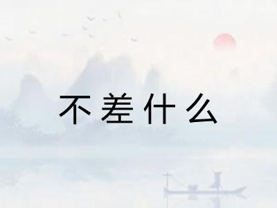 不差什么