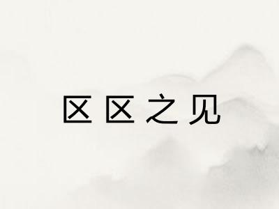 区区之见