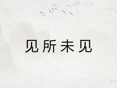 见所未见