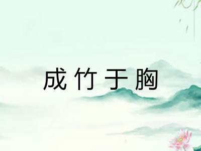 成竹于胸