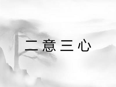 二意三心 二意三心