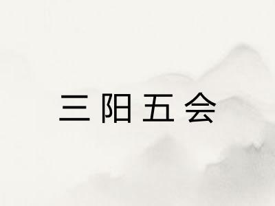 三阳五会 三阳五会