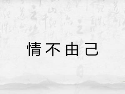 情不由己