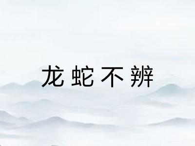 龙蛇不辨