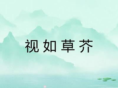 视如草芥