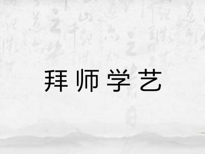 拜师学艺