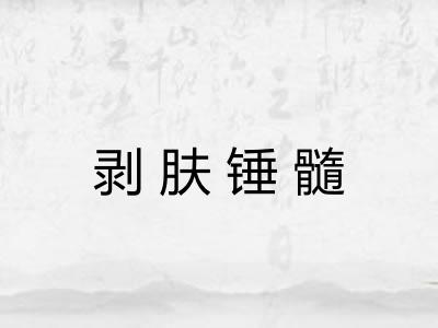 剥肤锤髓