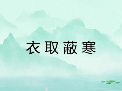 衣取蔽寒