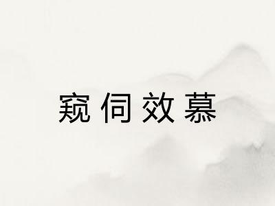 窥伺效慕