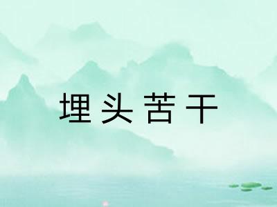 埋头苦干 埋头苦干