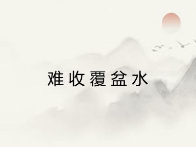 难收覆盆水